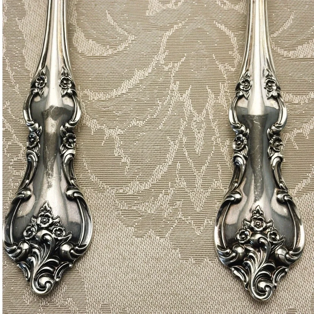 Orleans International Silver Shell Casserole Spoon Cold Meat Serving Fork Set